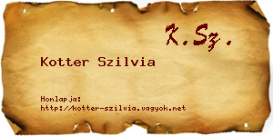 Kotter Szilvia névjegykártya